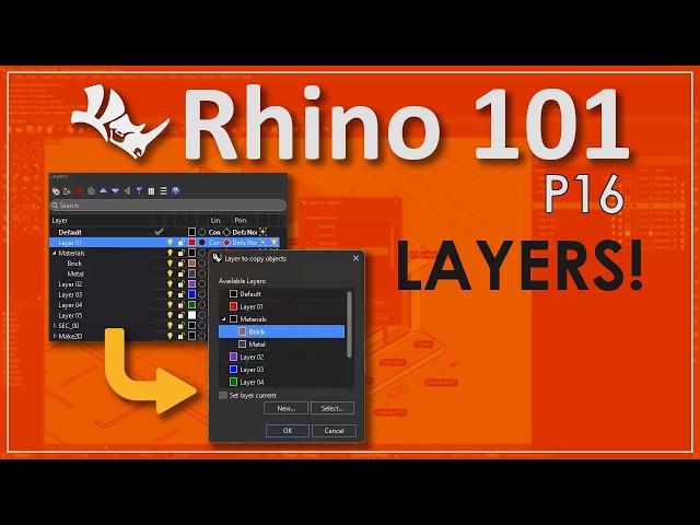 How to Work With Layers (Rhino 8 Beginner's Guide) | Part 16