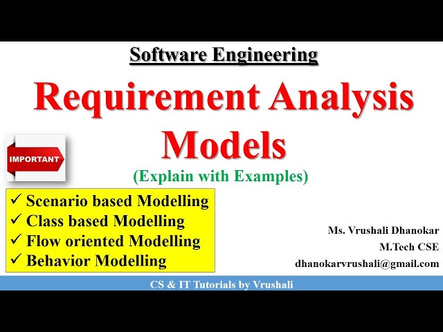 SE 19 : Requirement Analysis Model Explained | Simple & Clear with Examples