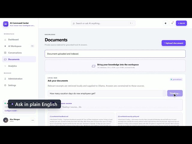 AI Command Center - private document Q&A on your own computer | Ask2App