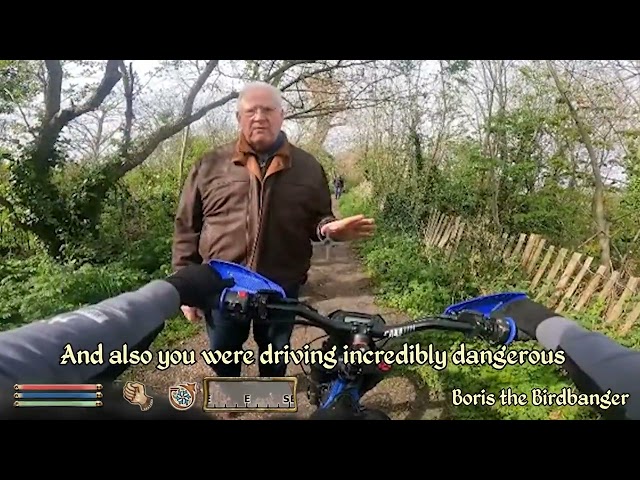 When a Oblivion NPC stops you because you're disrupting the birds breeding