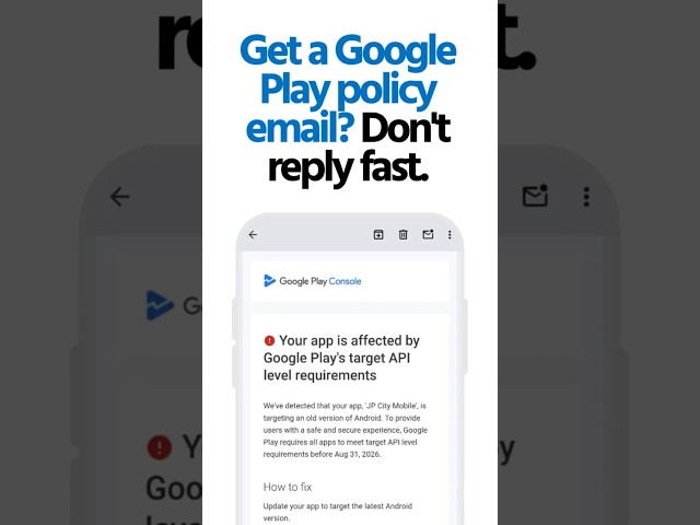 Get a Google Play policy email? Don't reply immediately #shorts