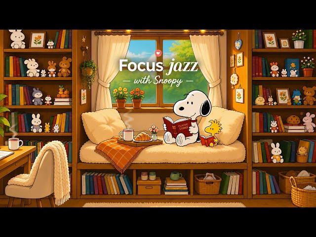 Focus Jazz with Snoopy 🎧 Refreshing Swing Jazz BGM _ Perfect for Studying & Working