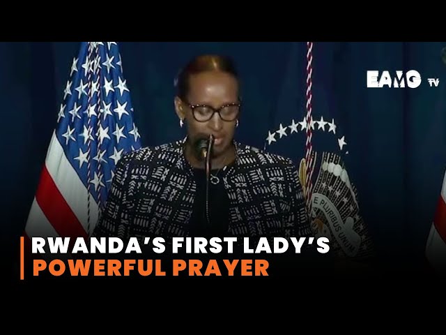 Rwanda's First Lady Delivers a Prayer at the US National Prayer Breakfast.