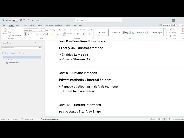 Changes to Java interfaces from java 8 to 21 Java Interfaces: Evolution from 8 → 21