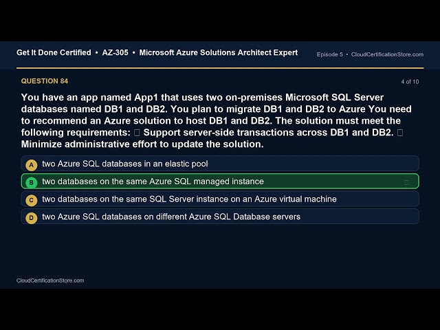 AZ-305 | Microsoft Azure Solutions Architect Expert | Exam Q&A | Episode 5 (Q79-95)