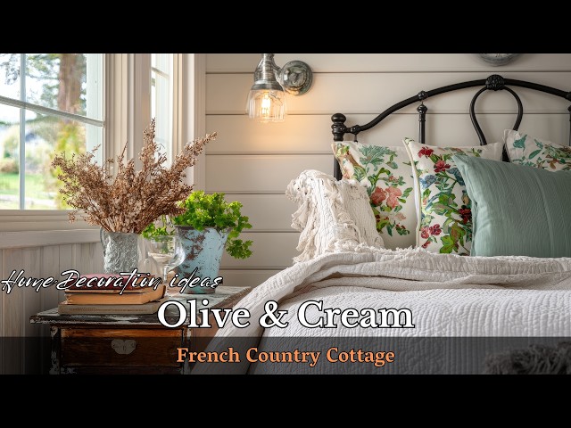 Olive & Cream French Country Cottage | Decorating with Antique Treasures for a Cozy Cottage Look