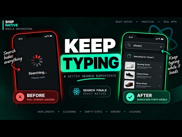 Keep Typing While Search Loads | React Native Search Finale