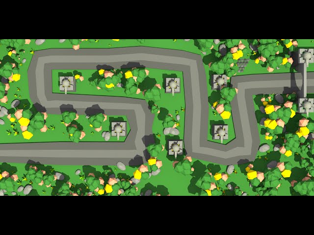 360˚ view tower defence level. Blender 3d.
