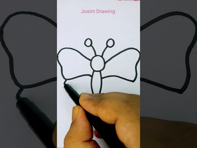 Draw Butterfly 🦋 Easy Step by Step #art #painting #drawing #colouring