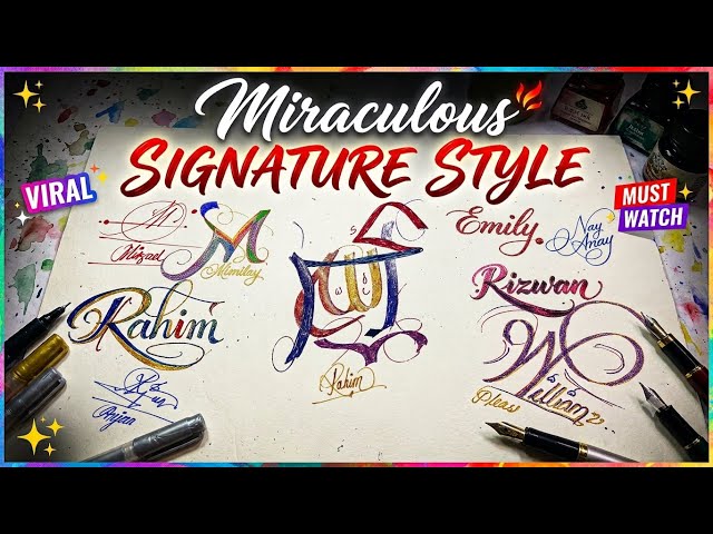 MA Signature Machine#calligraphy#Transform Your Name into a Royal Signature! (Calligraphy Hacks)