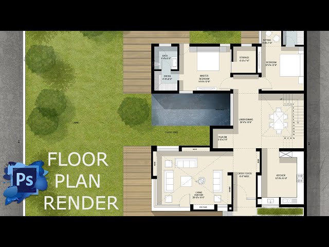 How to Render a Floor Plan in Photoshop like a Professional