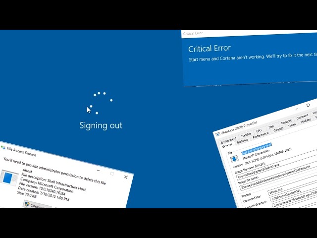 Windows without sihost.exe