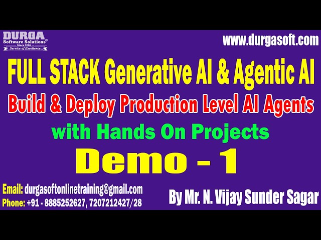 Full Stack Generative AI & Agentic AI tutorials || Demo - 1 || by Mr. N. Vijay Sunder Sagar
