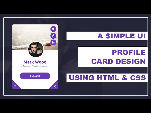 UI Profile Card Design Using HTML and CSS - CSS Profile Card Design - card design