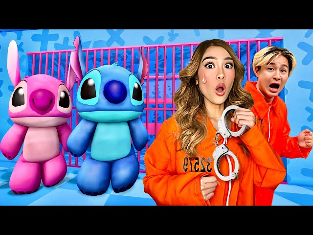 WE ESCAPED STITCH FAMILY’S PRISON RUN IN ROBLOX (OBBY)