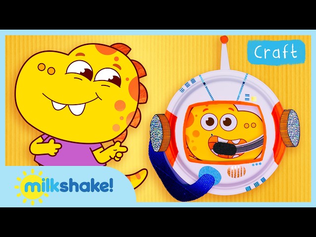 Make a Tim Rex Space Helmet Using a Paper Plate! 🧑‍🚀🦖 | Crafts for Kids | Milkshake!
