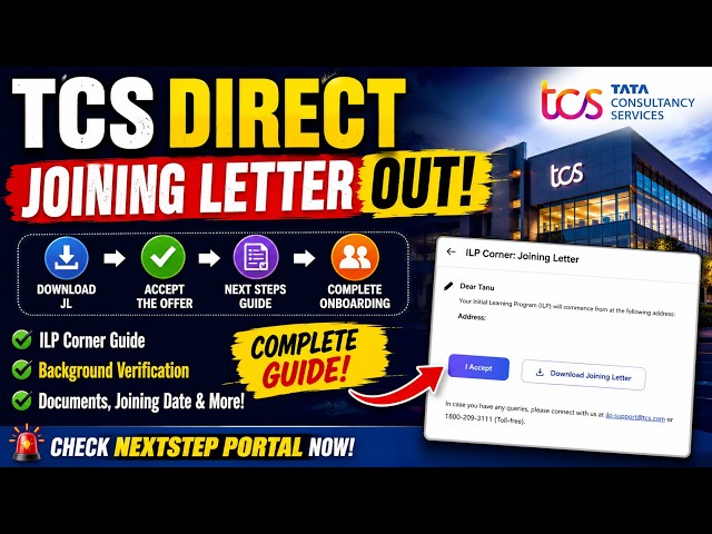 TCS Joining Letter OUT! 🔥 NextStep Portal | Accept JL & Next Steps 2026