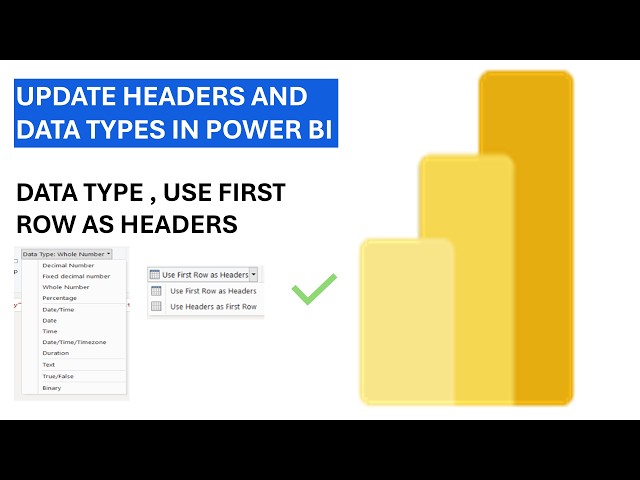 4 update headers and data types in Power BI | POWER BI TUTORIAL IN ENGLISH