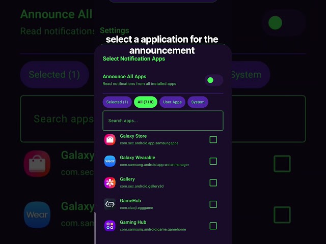 short example for querying all apps
