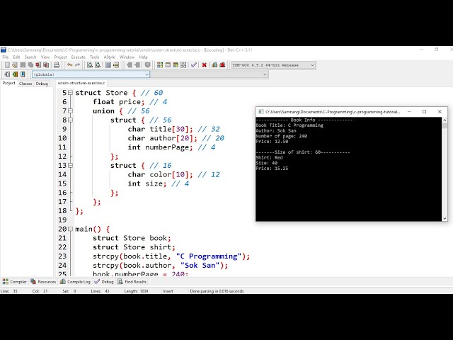 63. C Programming For Beginner - Structure And Union Exercise | Khmer Computer Knowledge