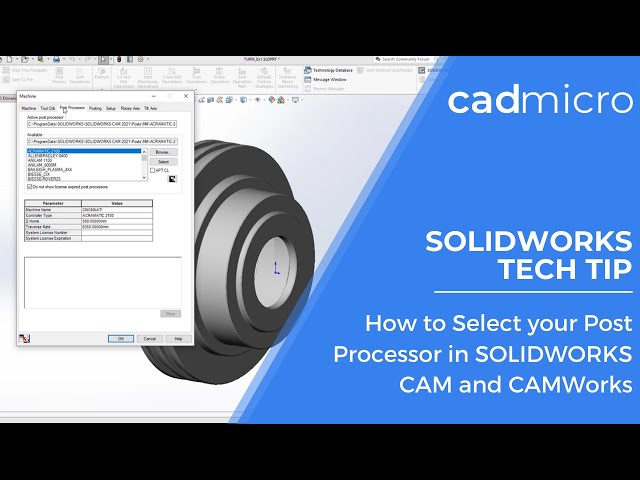 Tech Tip: How to Select your Post Processor in SOLIDWORKS CAM and CAMWorks