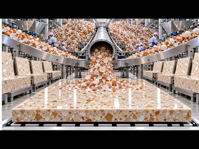 Amazing Eggshell Recycling Process Into Solid Stone Slabs