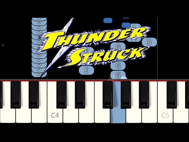 ACDC - Thunderstruck (EASY Piano Tutorial) [Synthesia]