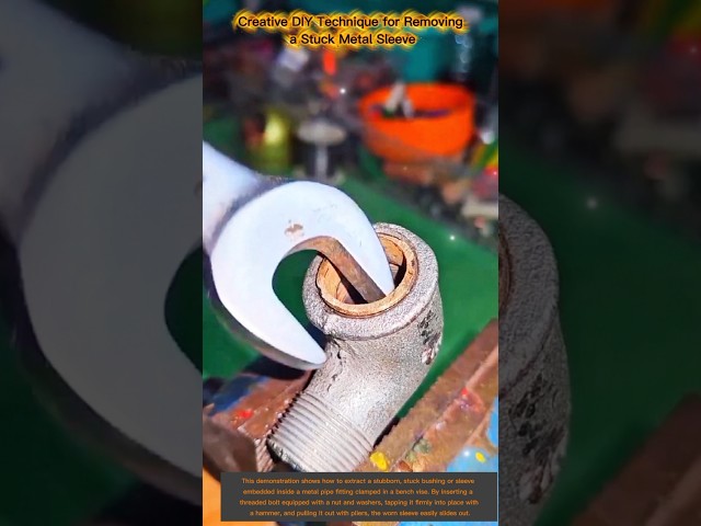 The Ultimate Trick to Remove a Stuck Metal Sleeve in Seconds!Genius DIY Hack for stuck bushing tool