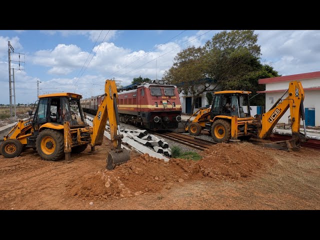 Powerful JCB backhoe loader Jobs in One Video! 🚜 Railway, Digging & Loading Works || jcb || 3DX