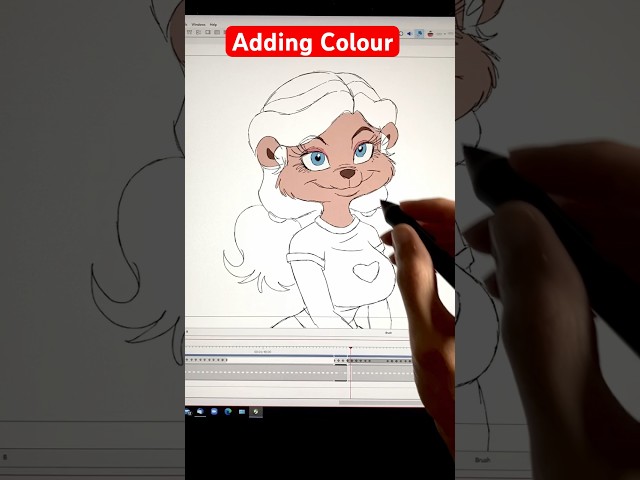 Adding Colour to my 2D Drawn Animation #animation #animator #traditionalanimation #coloring #anime