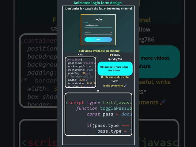 Glow Border Animation 🔥 HTML CSS #shorts