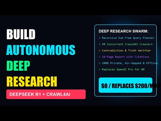 Build an Autonomous AI Deep Research Swarm in Python for $0 (Replaces OpenAI $200/Mo Pro & Perplexit