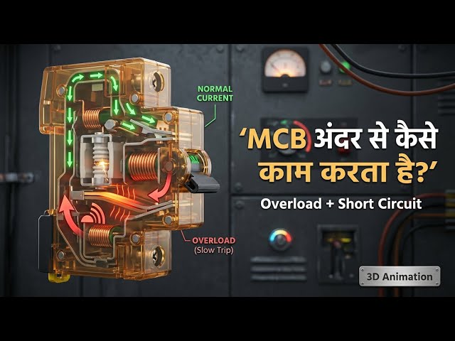 MCB अंदर से कैसे काम करता है? | MCB Internal Working | 3D Animation हिंदी