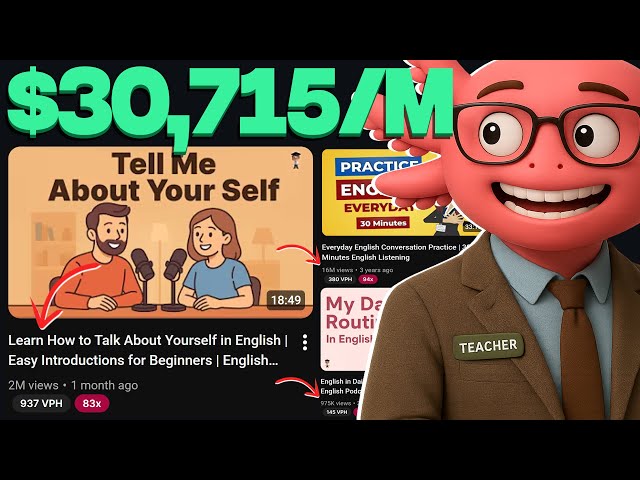 How To Make THESE AI English Learning Videos (Easiest Niche in 2025)