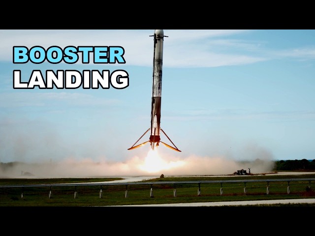 A Rocket Launches, and a Booster Lands Upright