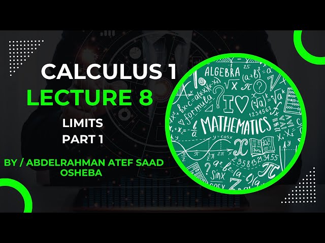 Calculus I - Lecture 8 - Part1 Limits - One sided limits - Limits graphically- حساب التفاضل والتكامل