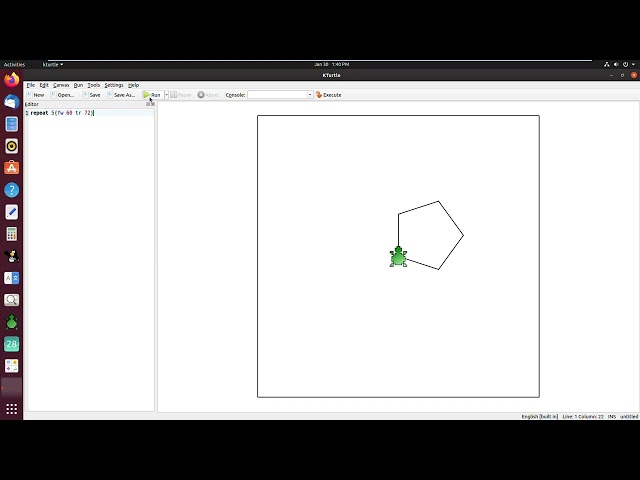KTurtle - Draw Pentagon