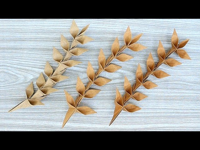 EASY CARDBOARD FOLDING LEAVES | Palm Leaves Made of Cardboard | Cardboard Crafts | Tatzkreen Art