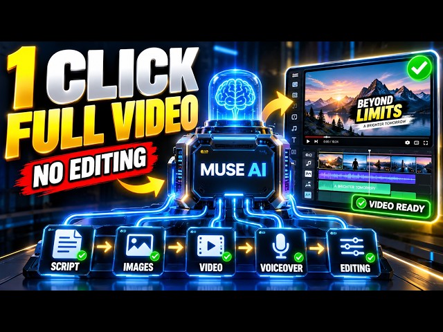 FREE Muse AI Se Full Faceless YouTube Automation? 😱 Script to Final Video in 1 Click | No Editing