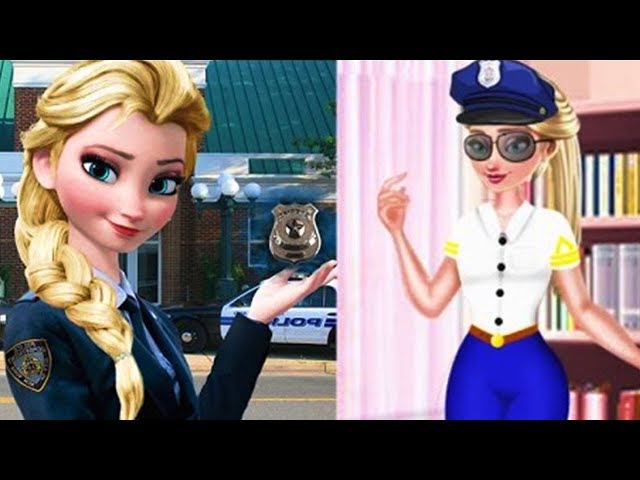 Disney games Frozen Elsa Police Style. Frozen dress up game for girls. Elsa cartoon