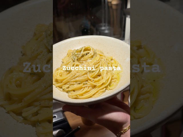 Zucchini pasta with lemon, garlic, gochugaru, and parm!