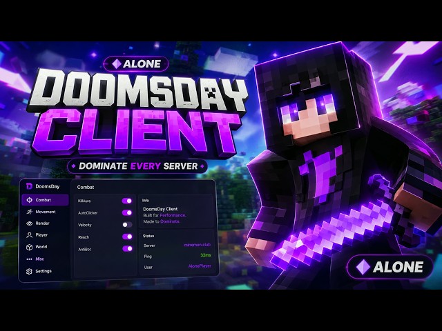 Doomsday Client - The Best PvP Hacked Client For Minecraft in 2026 For Free! (1.8.9 - 1.21.11+)