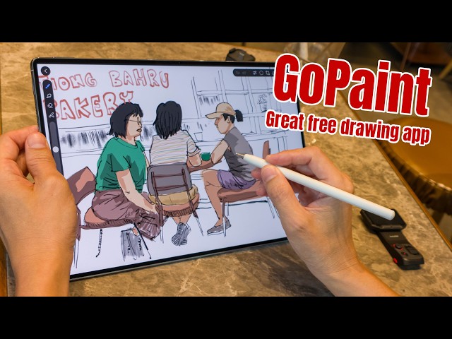 Cafe sketch with GoPaint app on Huawei tablet (+ Shopee SG voucher)