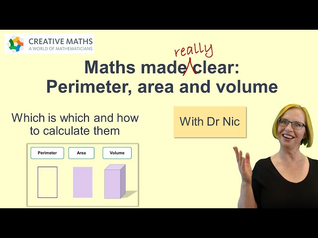 Perimeter Area and Volume: Maths made clear with Dr Nic - including surface area