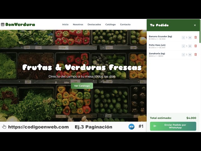 Carrito de Compras. Con HTML, CSS y  Javascript. Aprender haciendo.Sin Frameworks.