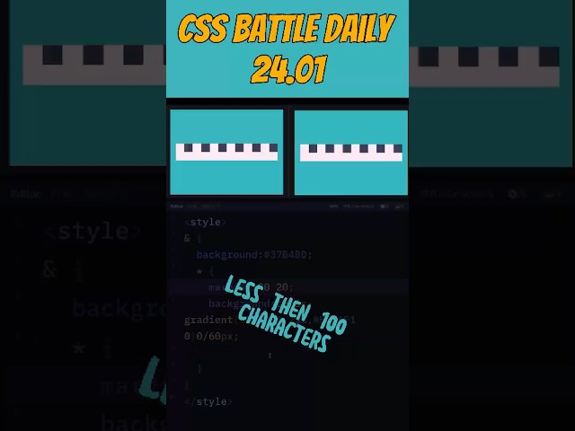 Daily 24.01 My yet shortest CSS Battle solution #cssbattle #coding