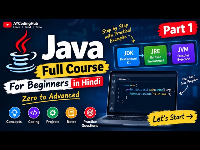 Java Full Course for Beginners in Hindi | Java Tutorial #1 | Introduction, JDK, JRE, JVM