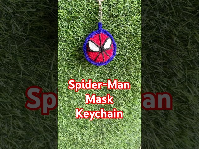 Spider-Man Mask Keychain #tukitakicrochet #crochetforbeginners #crochet #beginnercrochet