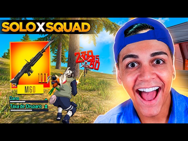 I WENT FULL RUSH MODE WITH THE MOST POWERFUL WEAPON OF ALL TIME SOLO VS SQUAD IN FREE FIRE!!