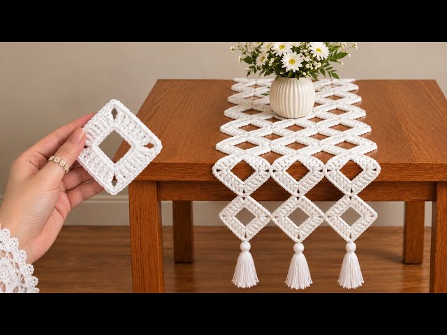 Very EASY Crochet Table Runner Pattern for Beginners 💯👌Super Crochet Table Cloth Tutorial 🌸✅